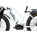 Bakcou Mule Step-Through Bafang Ultra Fat Tire Hunting Electric Bike 24" - white frame close up