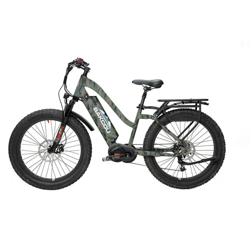 Bakcou Mule Step-Through Bafang Ultra Fat Tire Hunting Electric Bike 24" - camo side