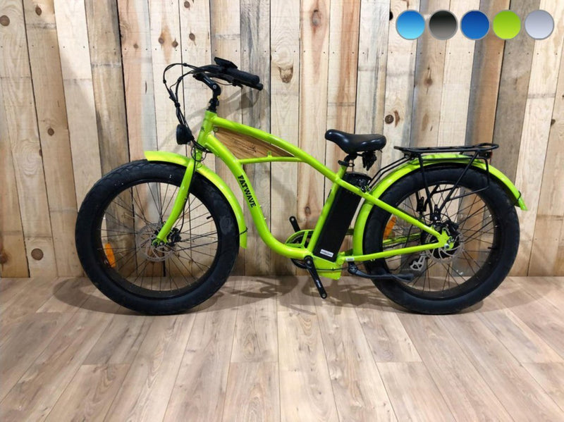 T4B 500W Beach Cruiser Fatbike Fatwave High Step side of green bicycle