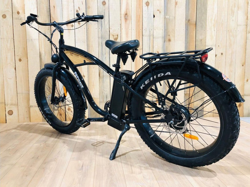 T4B 500W Beach Cruiser Fatbike Fatwave High Step rear of black bicycle