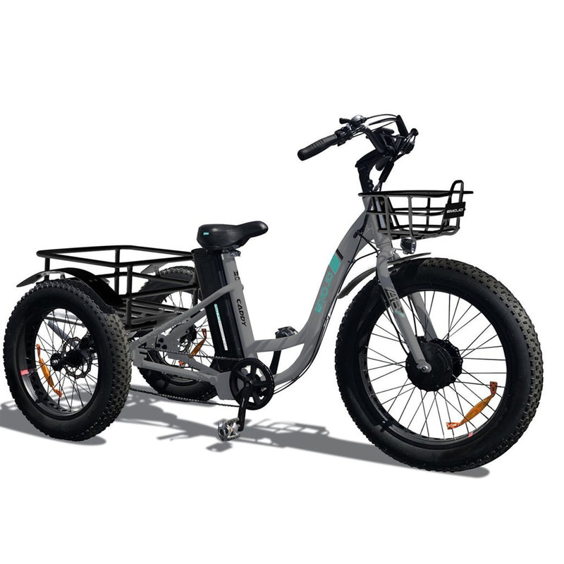 Emojo 500W Caddy Step Through Electric Tricycle - Grey tricycle side