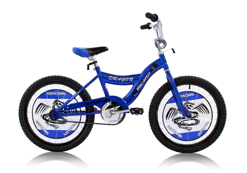 20'' Micargi Boys Dragon - blue - side of bicycle