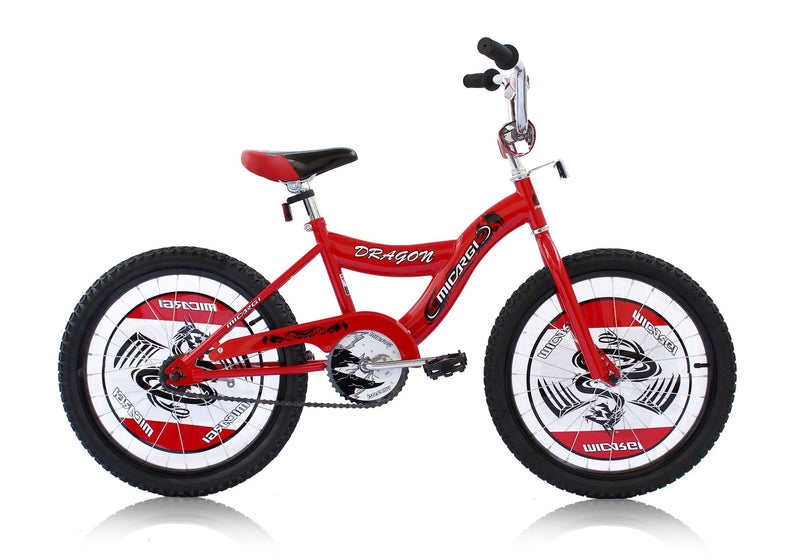 20'' Micargi Boys Dragon - red - side of bicycle
