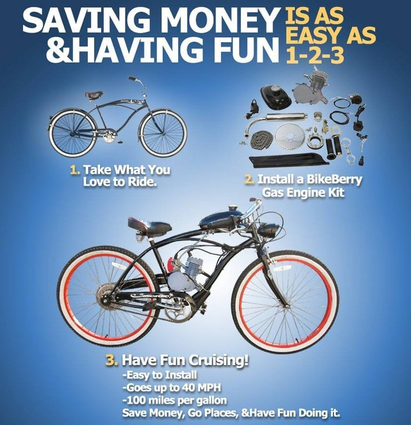 80cc Gas Powered Bicycle Kits Mega Motors 66/80cc Angle Fire