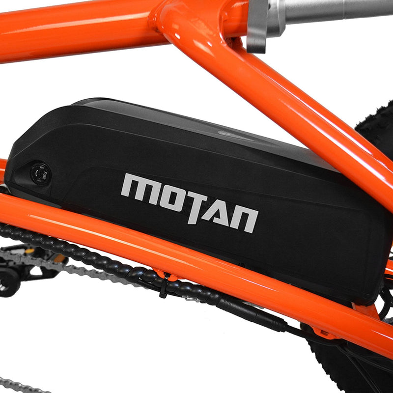 Electric Bike AddMotor 750W MOTAN M 360 Cruiser 3 Wheel Semi Recumbent Trike Beach Electric Bike Orange Battery