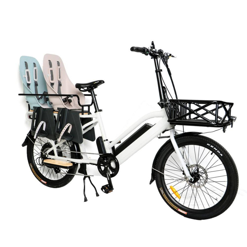 Electric Bike EUNORAU 24" 48V750W Mid Motor Electric Long Trail Cargo Bike Side View