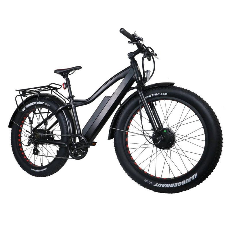 Eunorau 250W+350W Fat AWD Dual Motor Electric Fat tire Bike - black bicycle front