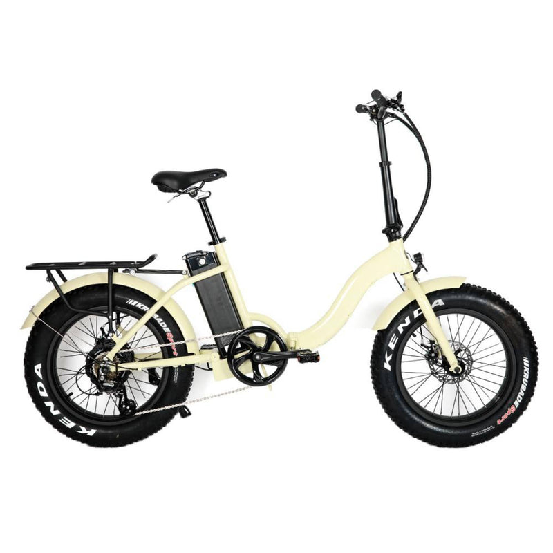 Electric Bike EUNORAU 48V500W 20" Foldable Step Thru Fat Tire Electric Bike Cream Profile 2