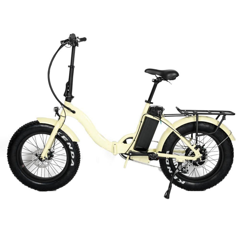 Electric Bike EUNORAU 48V500W 20" Foldable Step Thru Fat Tire Electric Bike Cream Profile