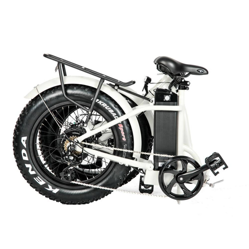 Electric Bike EUNORAU 48V500W 20" Foldable Step Thru Fat Tire Electric Bike White Folding