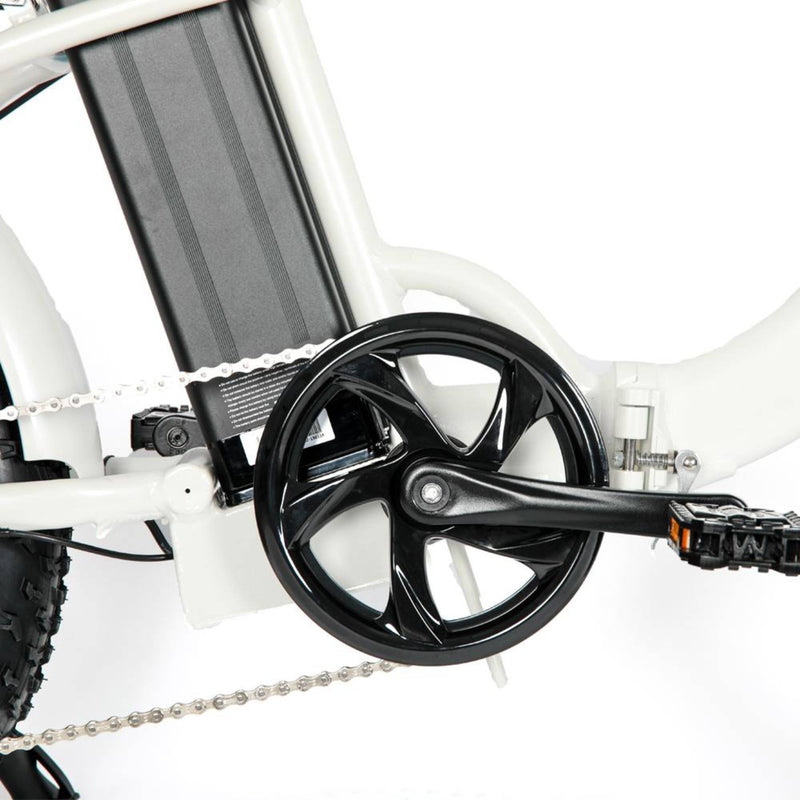 Electric Bike EUNORAU 48V500W 20" Foldable Step Thru Fat Tire Electric Bike White Pedal