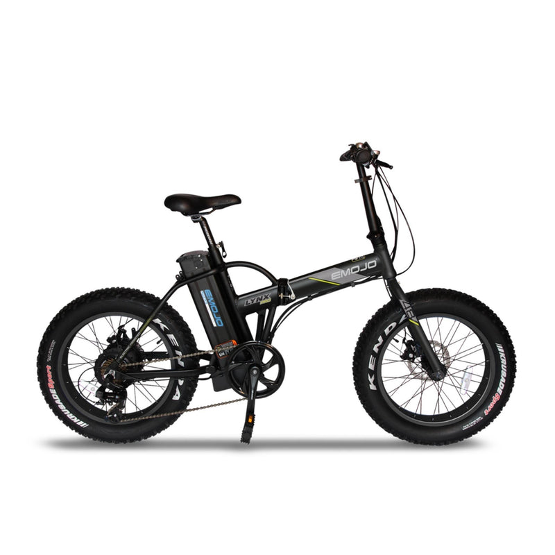 E-Mojo 500W Lynx PRO Fat Tire Folding black bicycle side