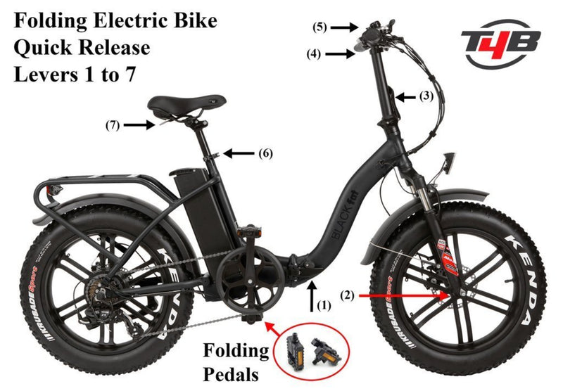 T4B 350W Fat Black 2-Way Fat Tire Folding specifications