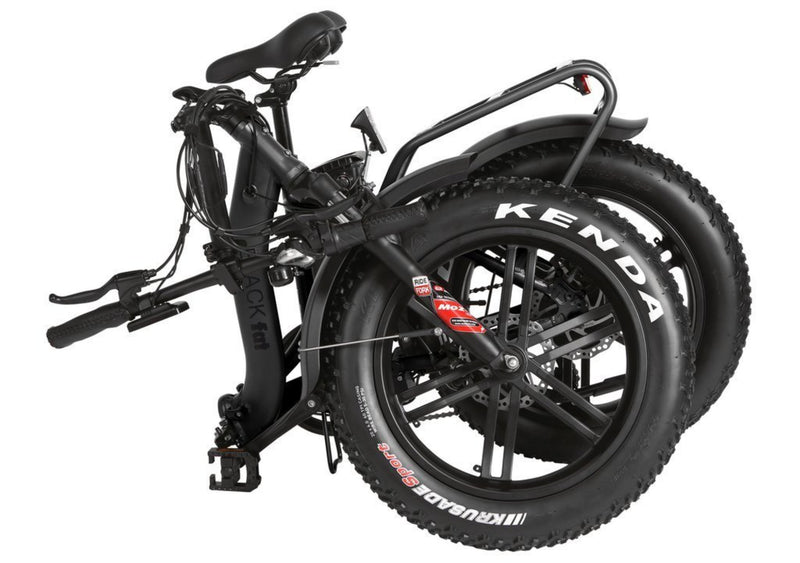 T4B 350W Fat Black 2-Way Fat Tire Folding bicycle folded