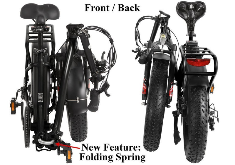 T4B 350W Fat Black 2-Way Fat Tire Folding folded bicycle