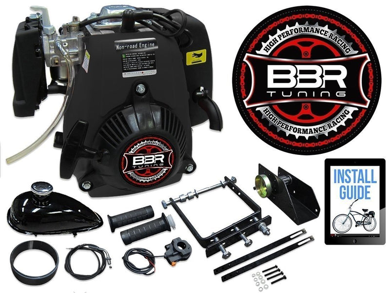 BBR Tuning 49cc 5G Lock-N-Load Friction Drive Bicycle Engine Kit- 4-Stroke - engine with parts