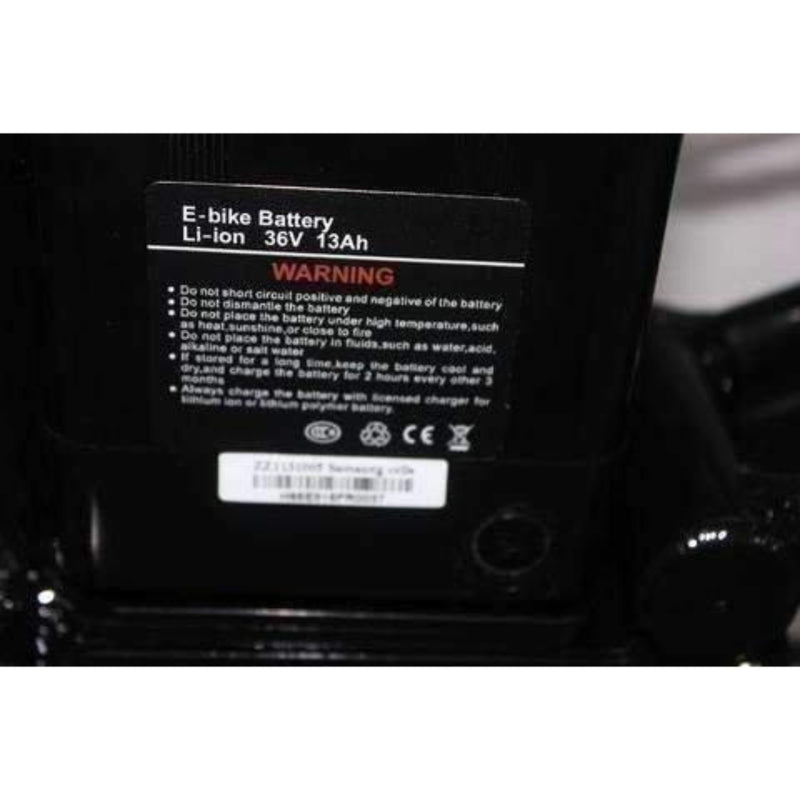Green Bike 500W USA GB2 Electric Cruiser - battery label