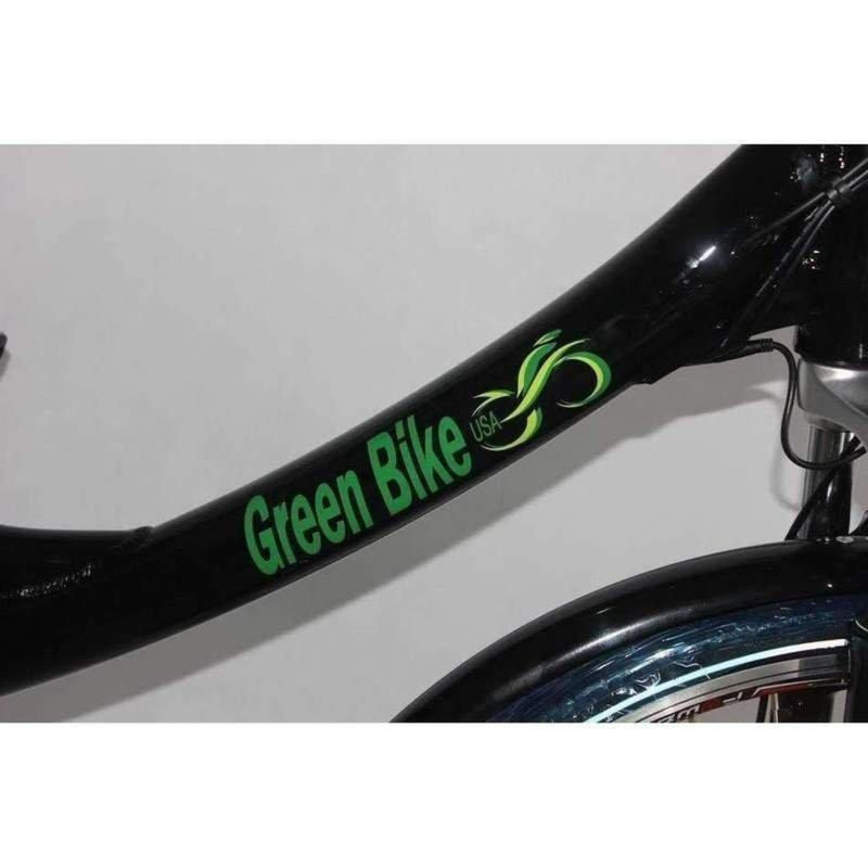 Green Bike 500W USA GB2 Electric Cruiser - frame close up