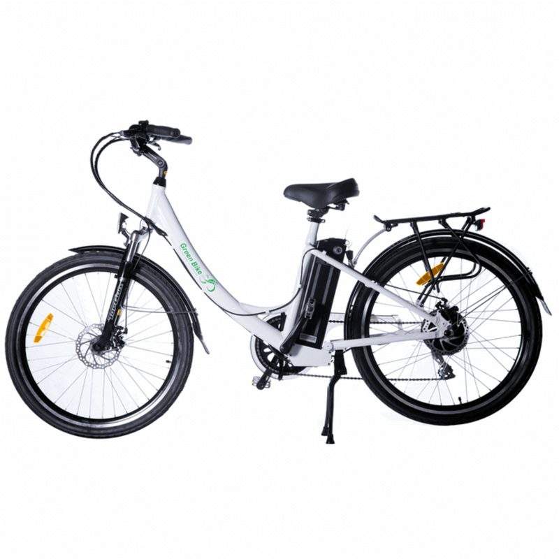 Green Bike 500W USA GB2 Electric Cruiser - white bicycle side