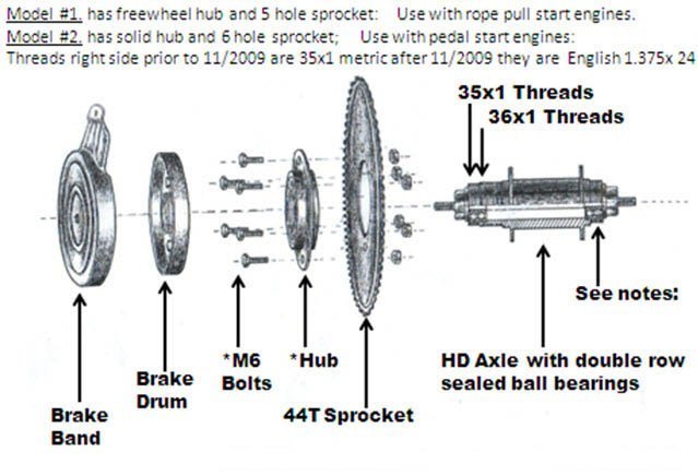 BBR Tuning Non-Free Wheel Heavy Duty Axle Kit - parts diagram