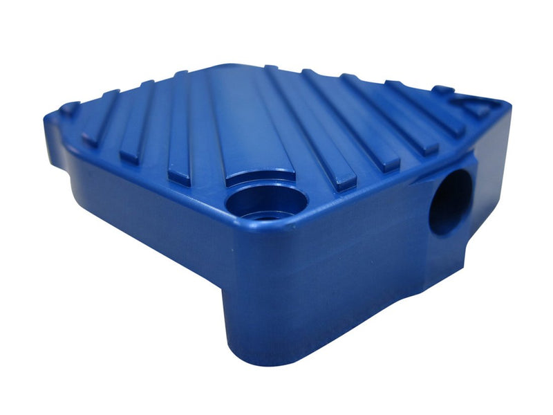 BBR Tuning Billet Aluminium Drive Sprocket Case Cover- Blue - side angle 2