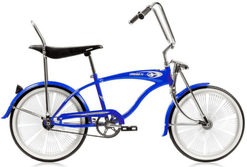 20'' Micargi Lowrider F4 blue - side of bicycle