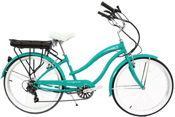 Micargi 350W Luna Women’s green side of bicycle