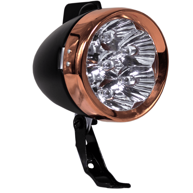 BBR Tuning Vintage LED Bullet Headlight - Black/Copper - front