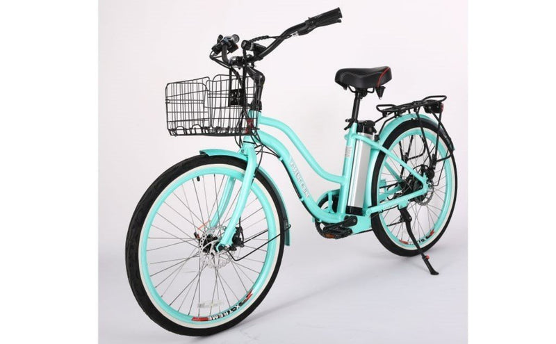 X-Treme 300W Malibu Electric Cruiser - green bicycle side