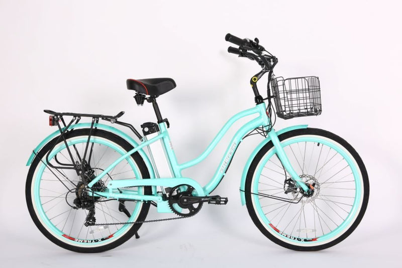 X-Treme 300W Malibu Electric Cruiser - green bicycle side