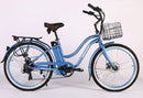 X-Treme 350W Malibu Elite Max Beach Cruiser blue bicycle side