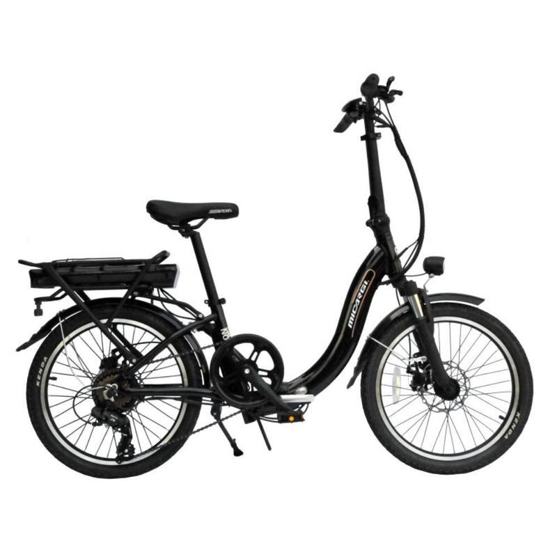 Micargi 20″ Nova Electric Folding Compact black bicycle side