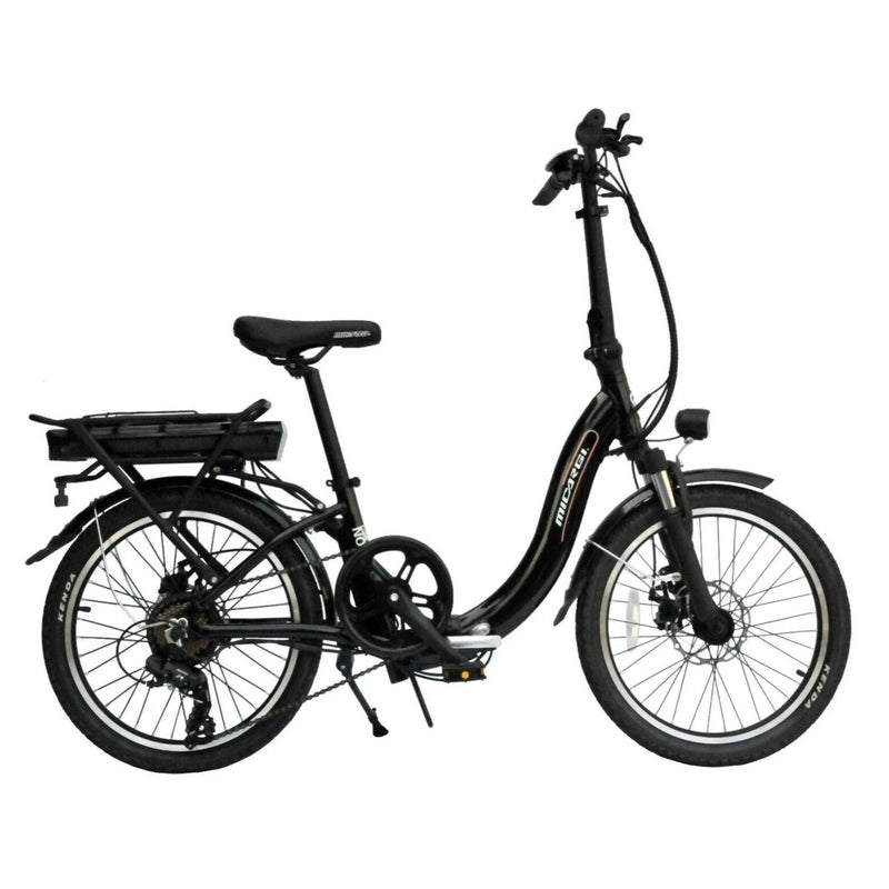 Micargi 20″ Nova Electric Folding Compact black bicycle side