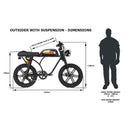 Michael Blast 500W Outsider Fat Tire Black size comparison