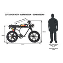 Michael Blast 750W Outsider Fat Tire size comparison