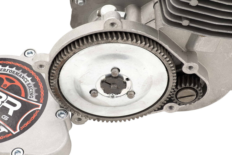 COMPLETE CLUTCH BEVEL WHEEL ASSEMBLY - In use on 66/80cc motor w/ clutch plate and flower nut