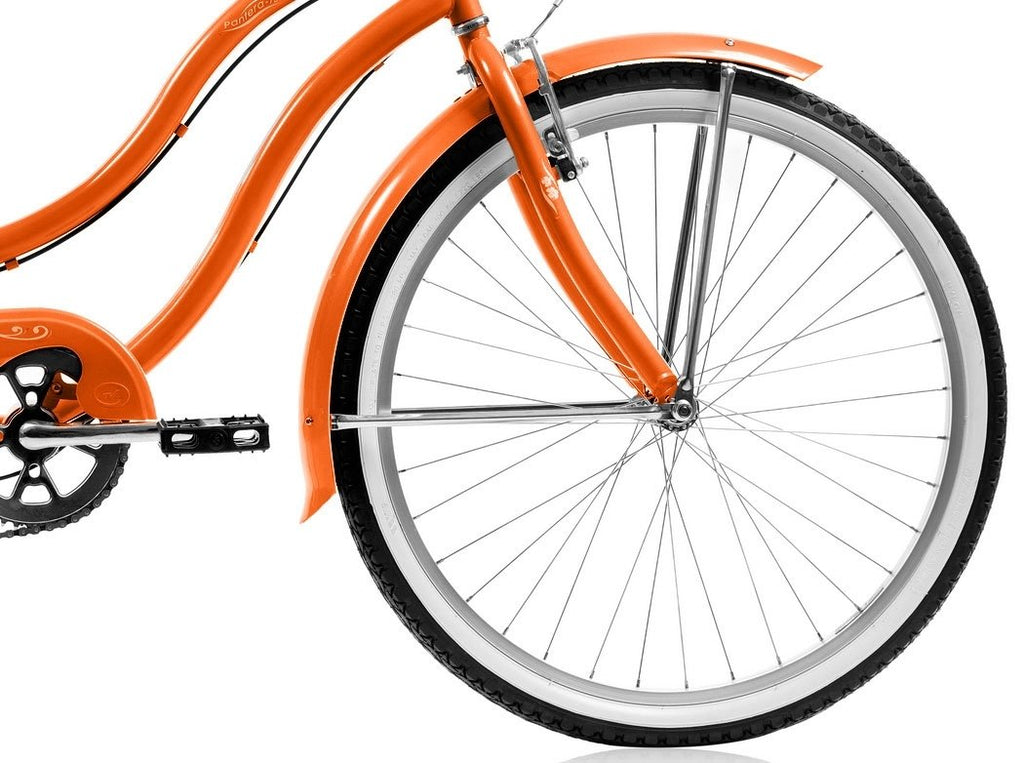 orange womens bicycle 26'' Micargi Pantera 7SP Beach Cruiser Bicycle- Ladies 7 Speed Beach Cruiser