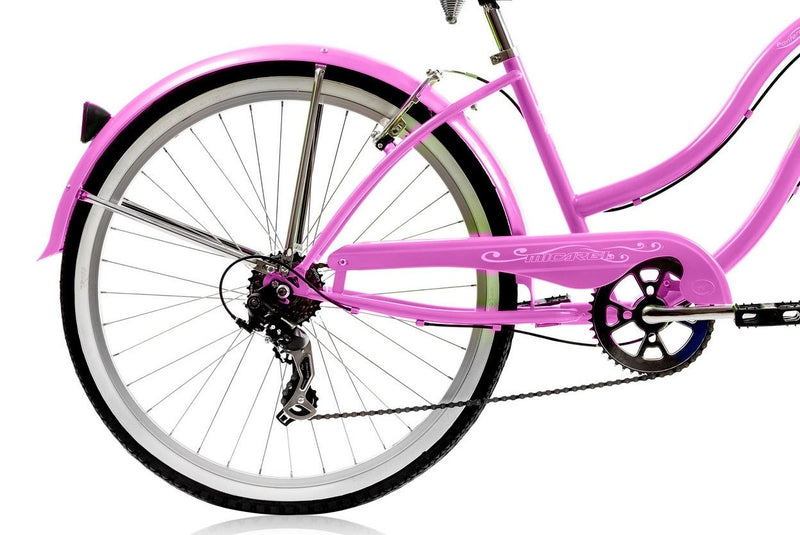 26'' Micargi Womens Pantera 7SP - pink - rear wheel