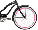 24 Inch Micargi Women Rover black with pink rims - side of bicycle
