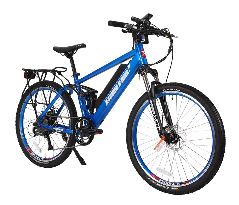 X-Treme 500W Rubicon Mountain blue bicycle front