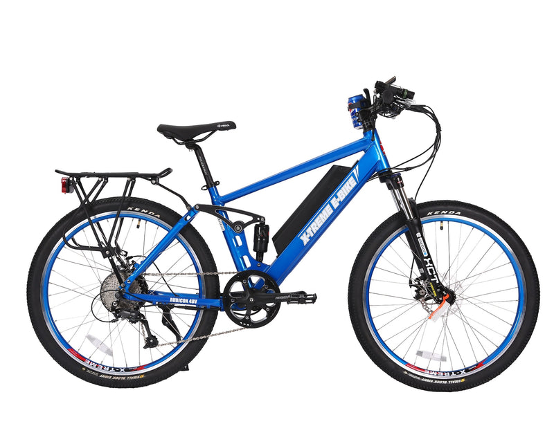 X-Treme 500W Rubicon Mountain blue bicycle side