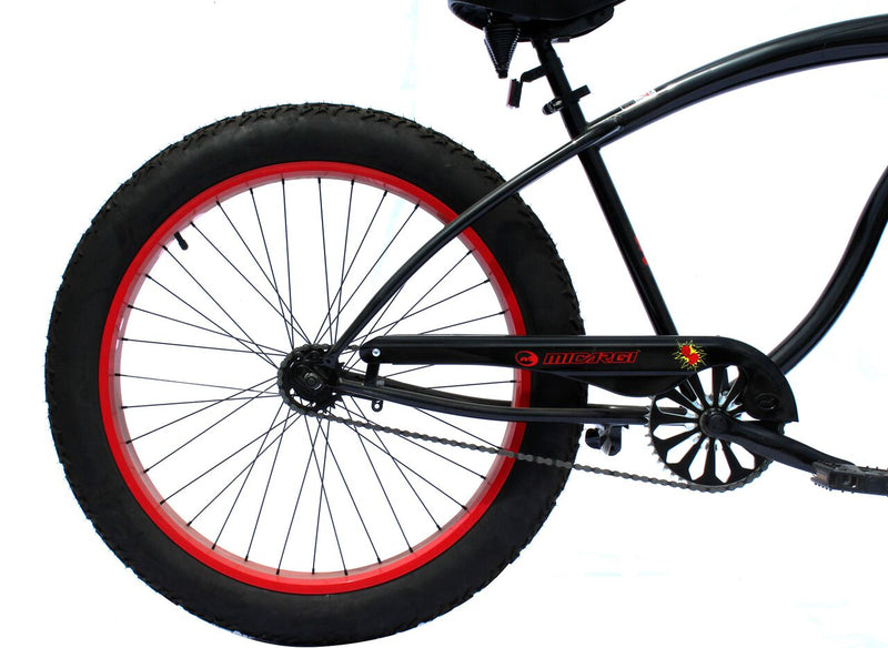26'' Micargi Men's Slugo A - black with red rims - rear wheel