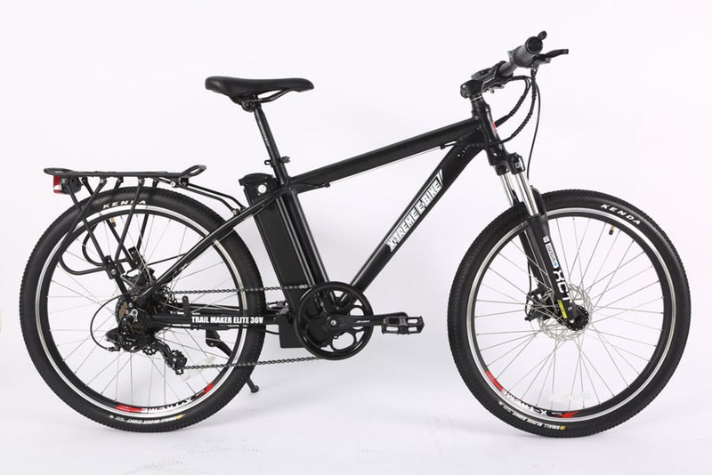 X-Treme 350W Trail Maker Elite Max Electric Mountain Bike - black bicycle side