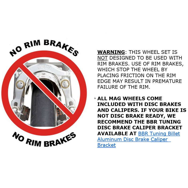 BBR Tuning Heavy Duty 2 Spoke Mag Wheel Set - Rim Brake Warning