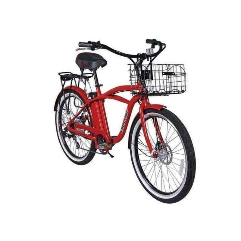 X-Treme 350W Newport Elite Max Electric Beach Cruiser - red bicycle front