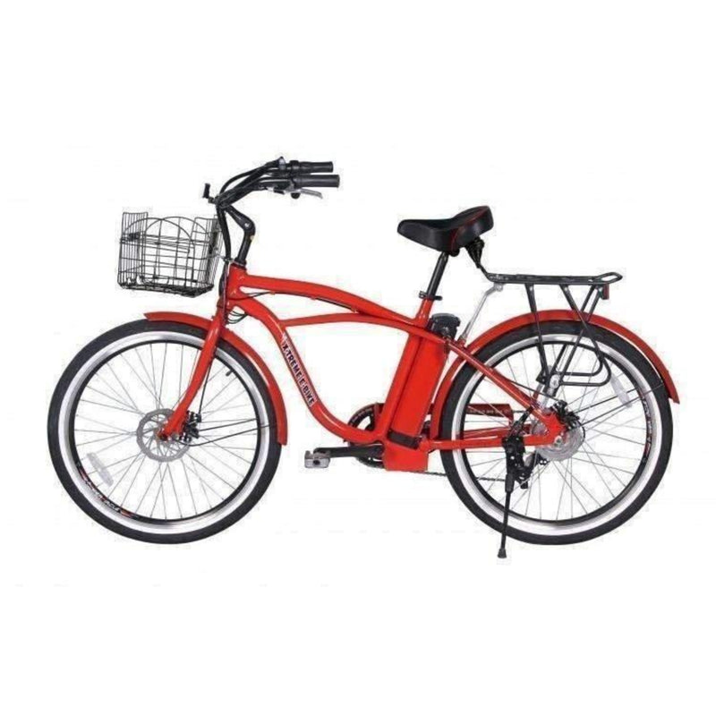 X-Treme 300W Newport Electric Cruiser - red bicycle side