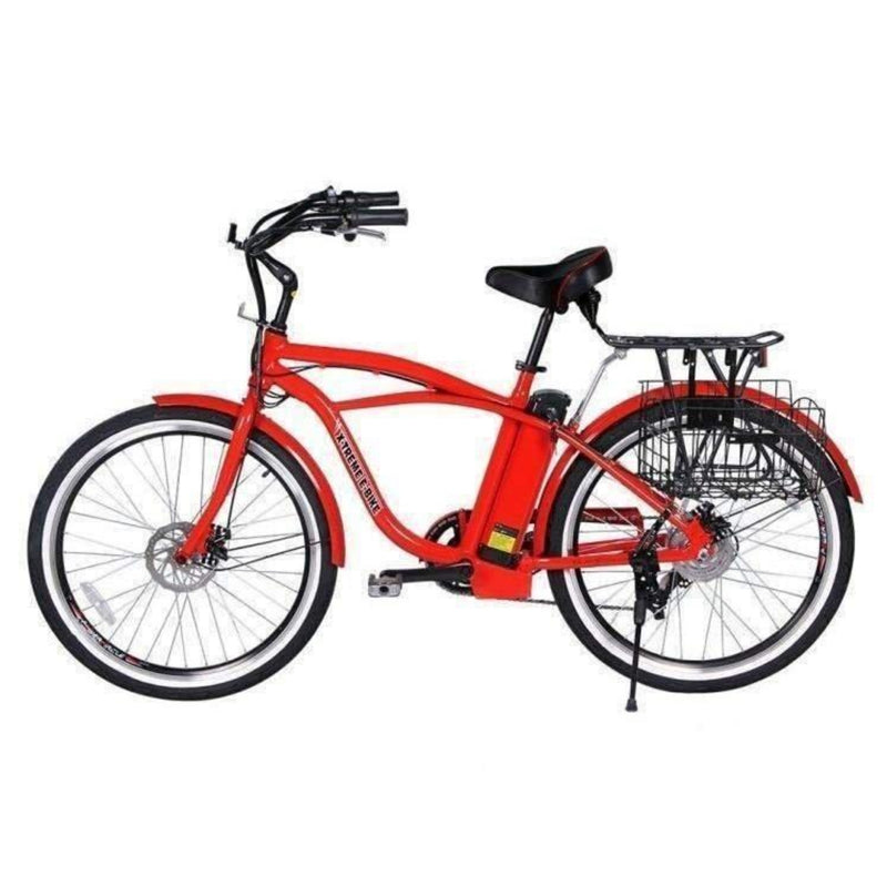 X-Treme 300W Newport Electric Cruiser - red bicycle side