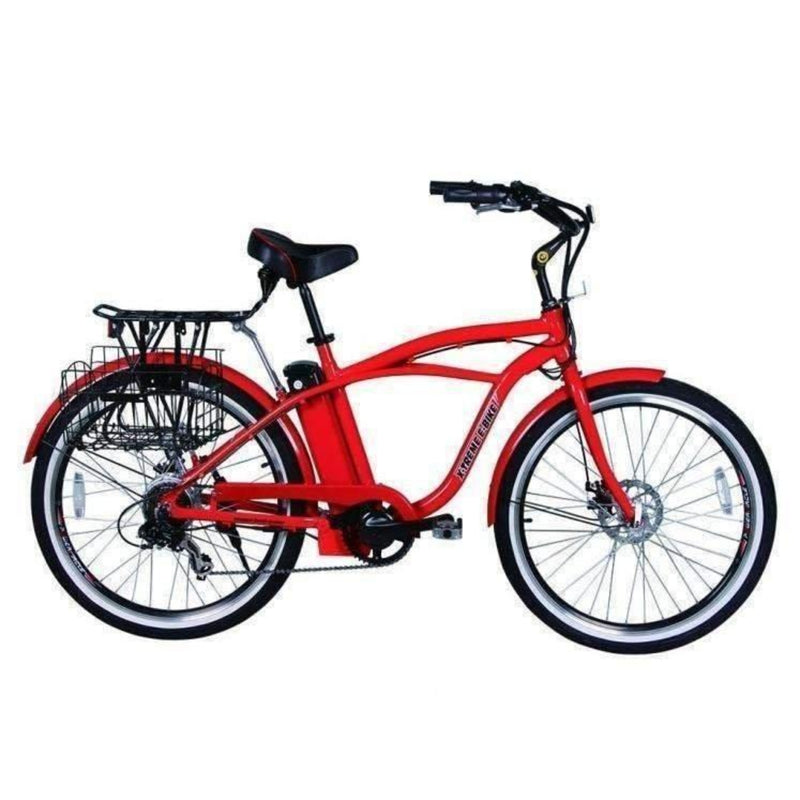 X-Treme 300W Newport Electric Cruiser - red bicycle side