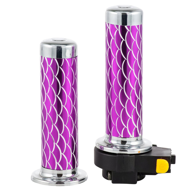 BBR Tuning Complete Billet Aluminum Throttle Grip Handle and Kill Switch Set - Purple