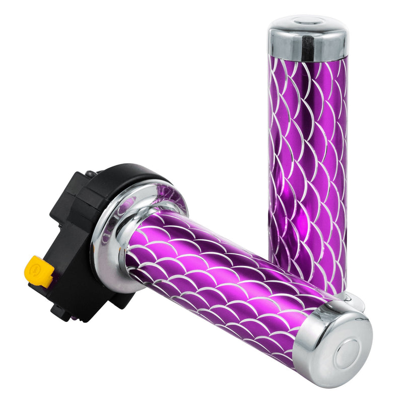 BBR Tuning Complete Billet Aluminum Throttle Grip Handle and Kill Switch Set - Purple